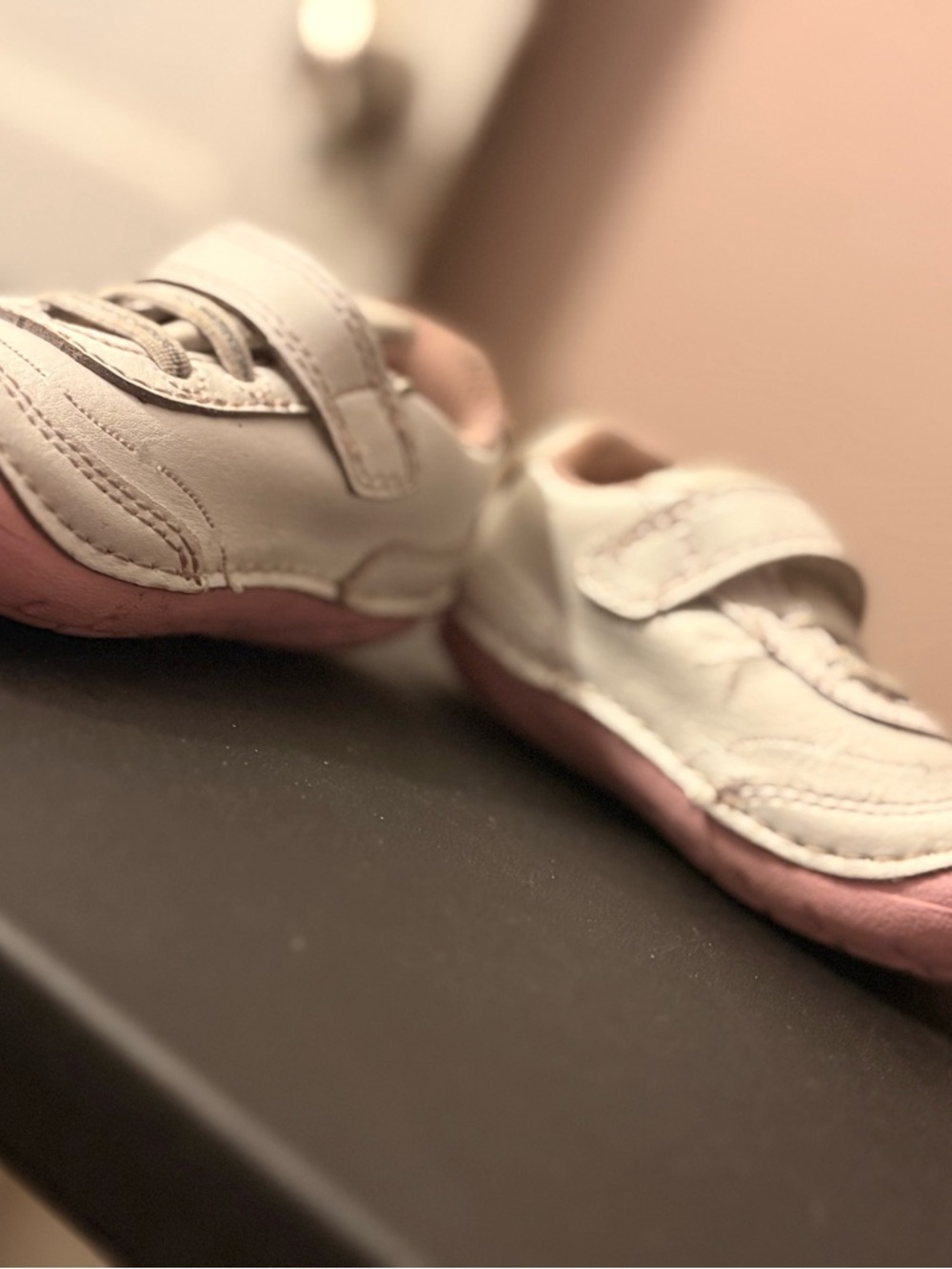 Stride rite pink and white Velcro sneakers size 5 m